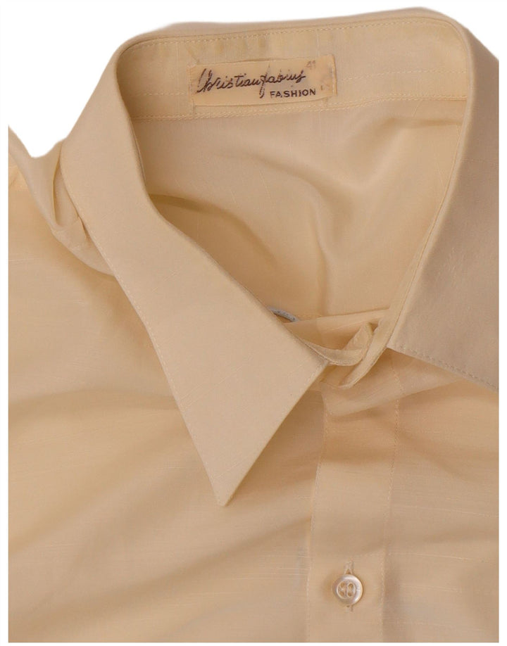 Vintage hombres ver a través de camisa tamaño 41 medio blanco apagado