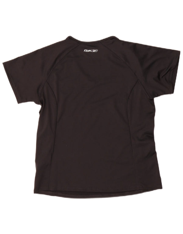 REEBOK Camiseta para mujer Top UK 12 Medium Negro Poliéster