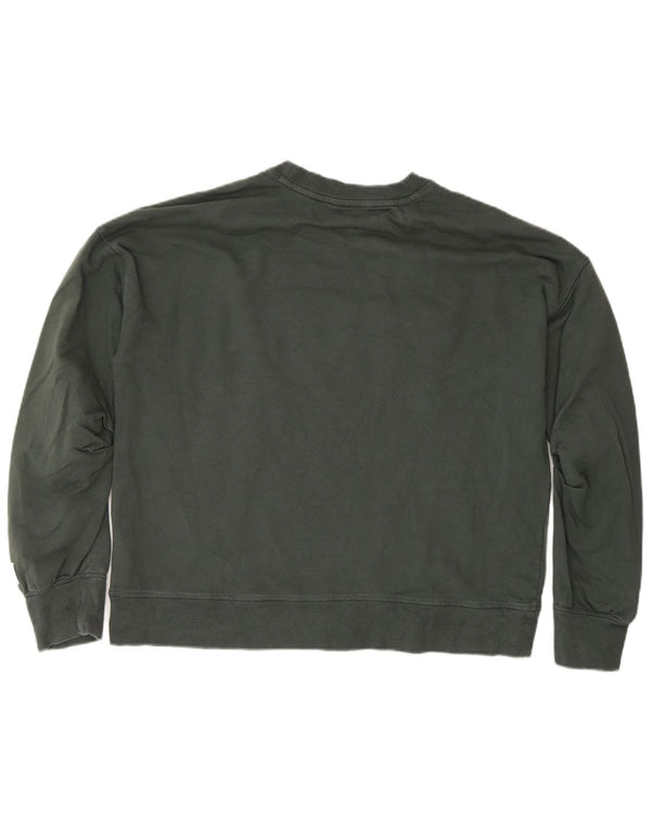 Dkny Sudadera con estampado gráfico para mujer, corte relajado, UK 44, algodón verde medio