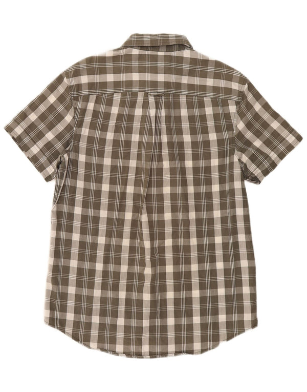 Penguin Hombre Heritage Camisa Slim Fit De Manga Corta De Algodón A Cuadros Caqui Mediano
