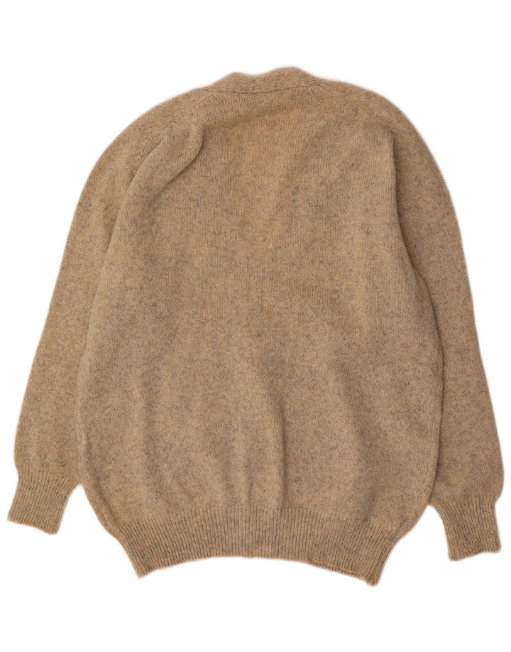 SHETLAND Cárdigan Hombre XL Lana Moteada Beige
