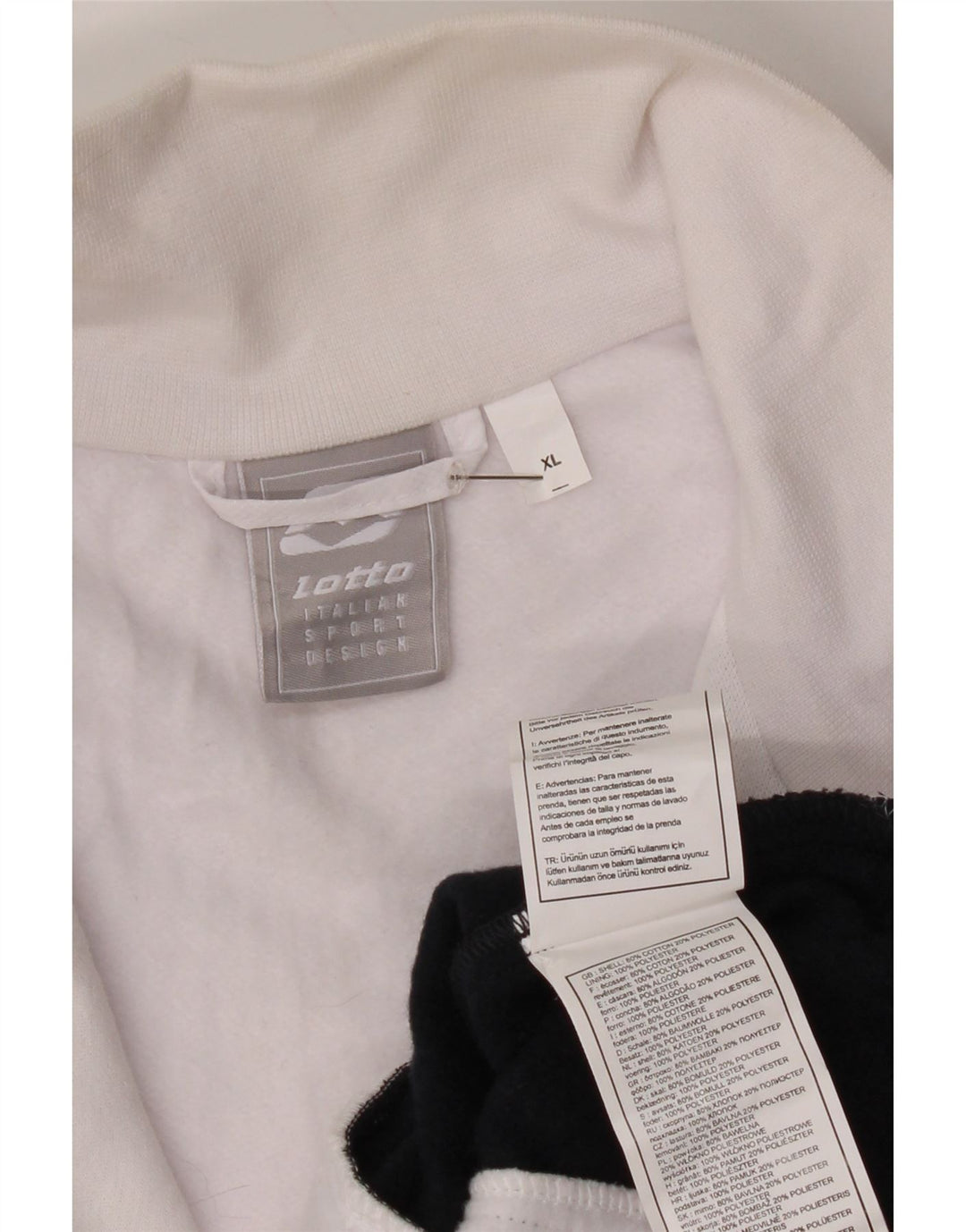 Lotto Mens Graphic Chándal Top Chaqueta XL Blanco Colorblock Poliéster