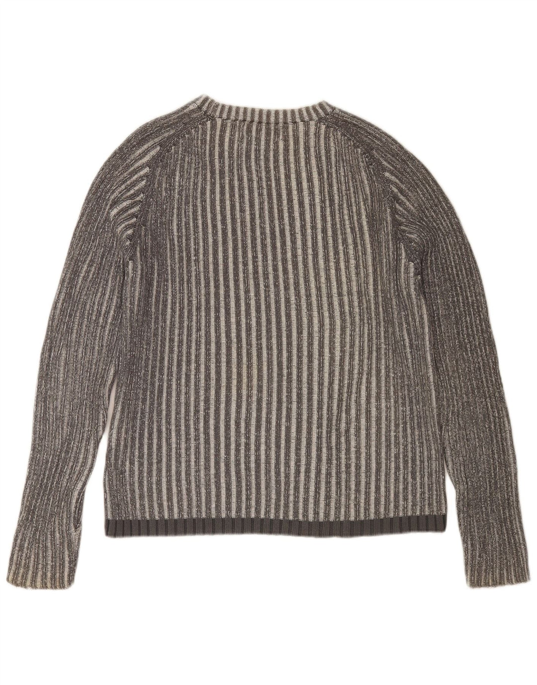 JACK & JONES Hombre Jersey De Cuello Redondo De Algodón A Rayas Gris Medio