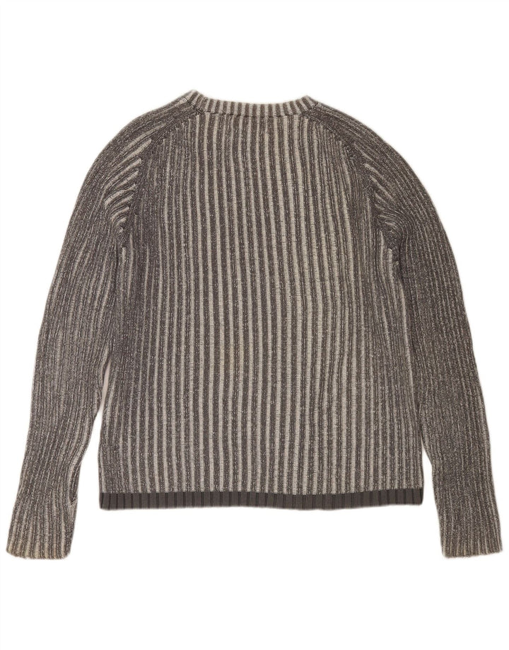 JACK & JONES Hombre Jersey De Cuello Redondo De Algodón A Rayas Gris Medio