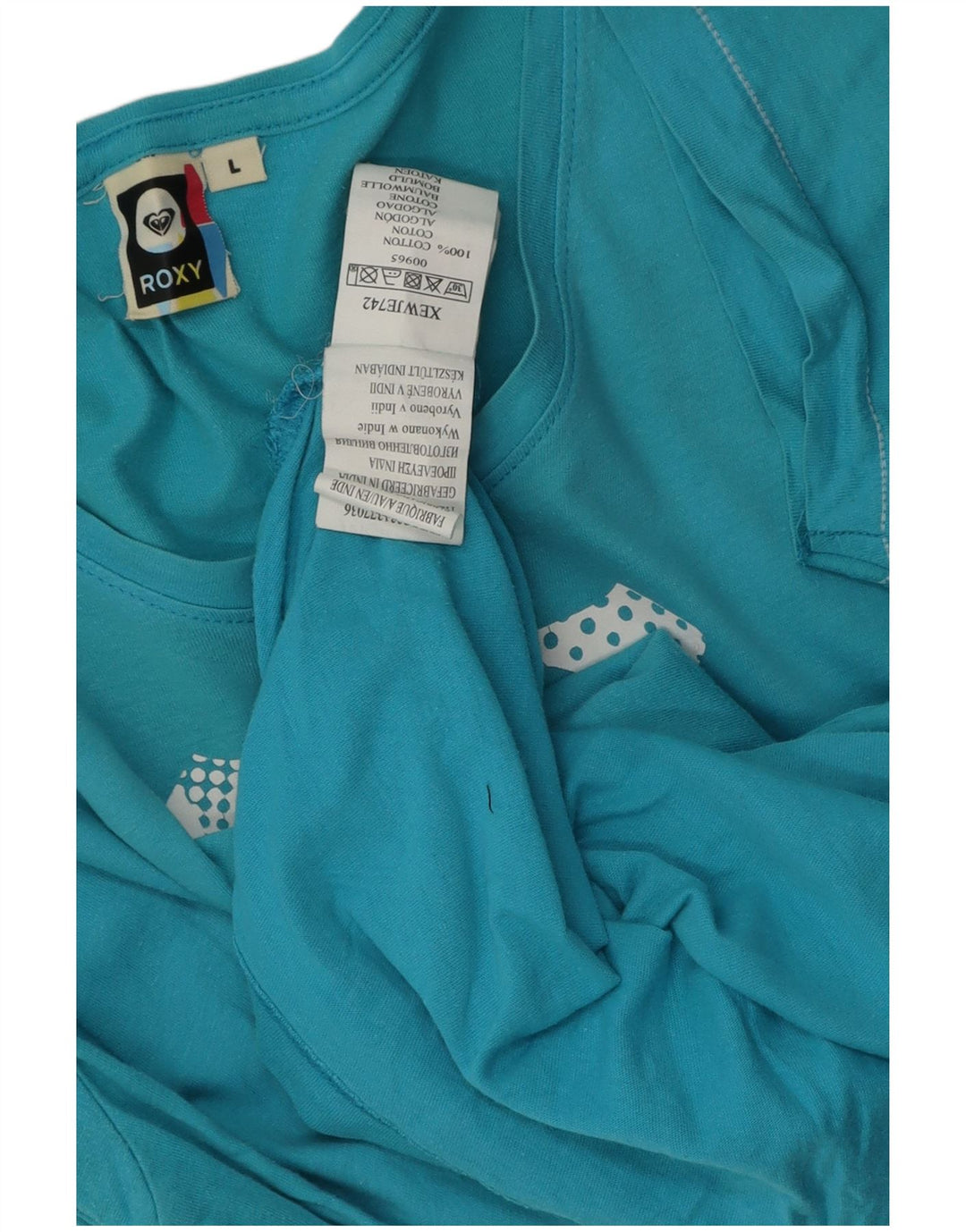 Roxy Camiseta gráfica para mujer Top UK 46 Large Blue Cotton