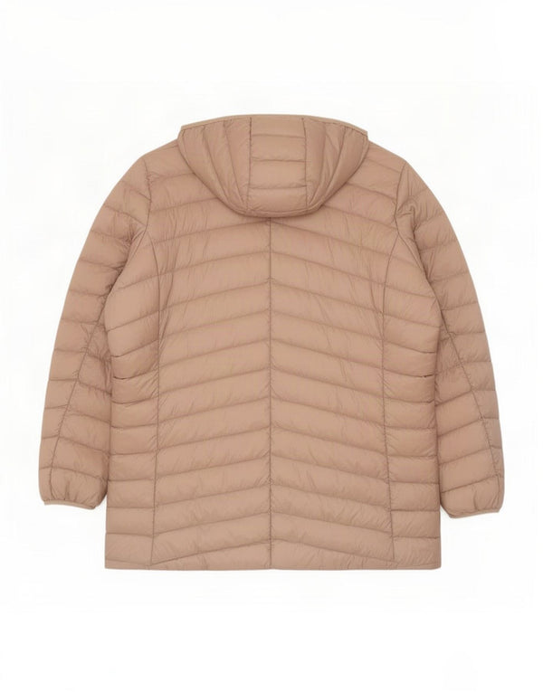 Marks & Spencer Abrigo acolchado con capucha para mujer UK 40 XL Poliamida beige