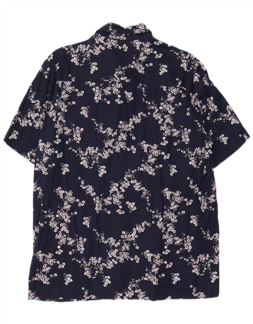 SUPERDRY Camisa de Manga Corta para Hombre Modal Floral Azul Marino Mediano