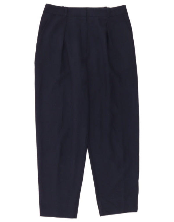 Topshop Pantalones casuales de cintura alta para mujer UK 10 Small W28 L26 Azul marino