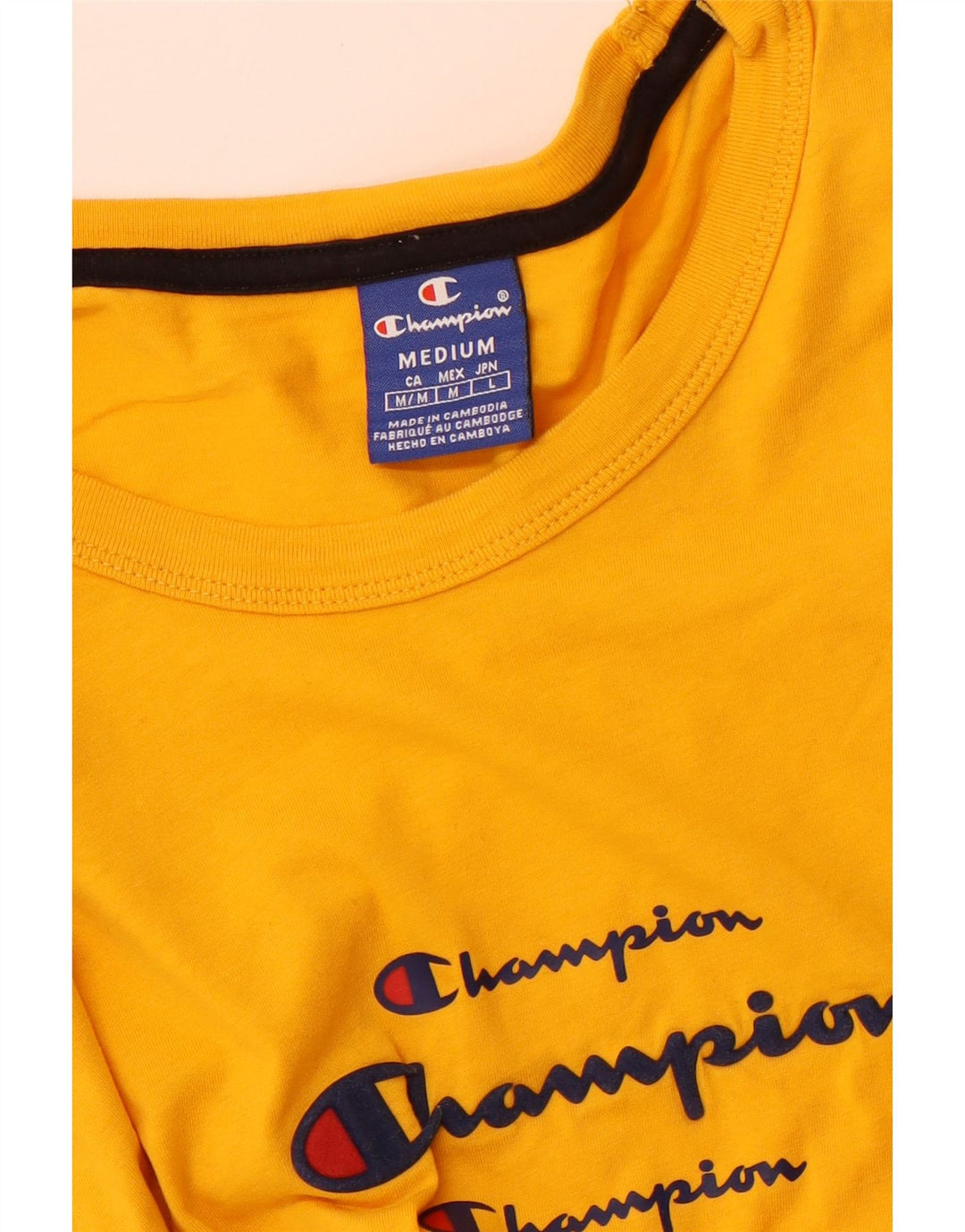 CHAMPION Camiseta gráfica para hombre Top mediano amarillo