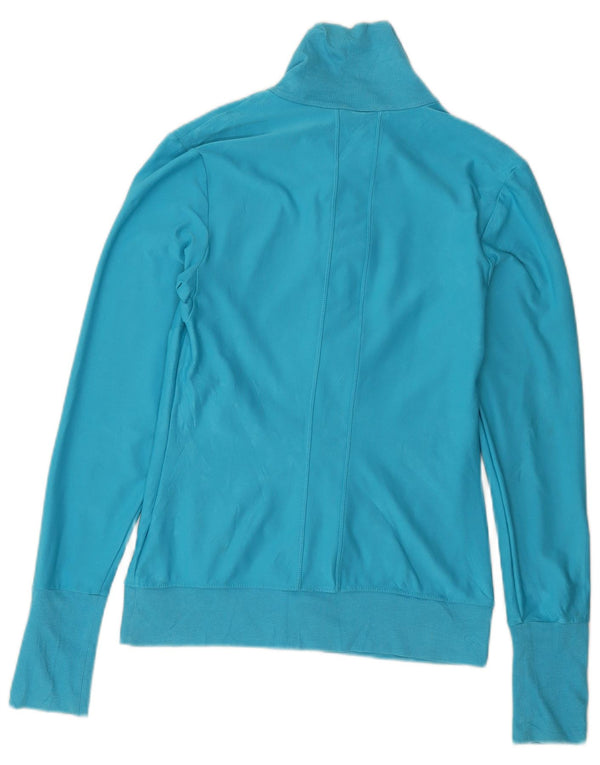 NIKE Mujer Dri Fit Chándal Top Chaqueta UK 8/10 Small Azul Poliéster