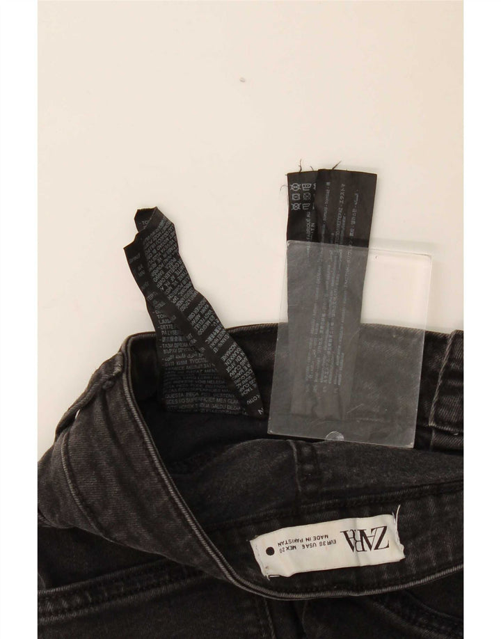 Zara Jeans Acampanados Para Mujer EU 38 Small W28 L31 Algodón Negro