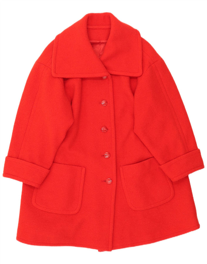 Vintage mujer abrigo Reino Unido 20 2XL rojo