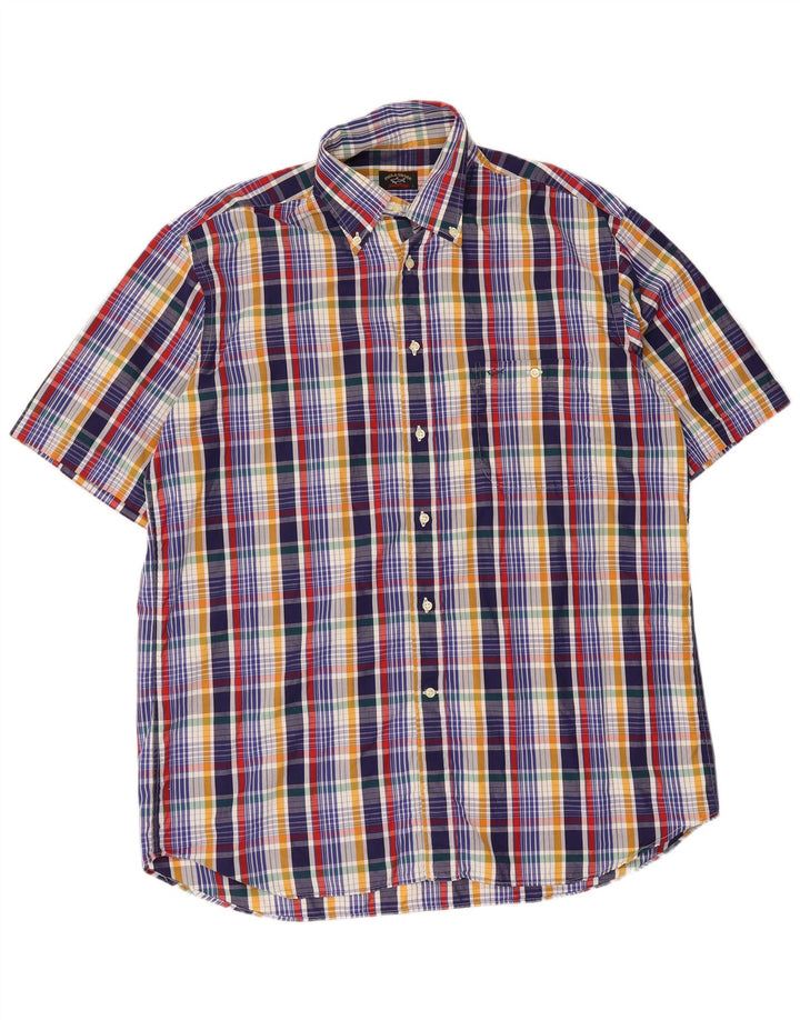 Camisa de manga corta para hombre Paul & Shark Yachting a cuadros grandes multicolores