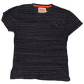 SUPERDRY Mens T-Shirt Top Medium Navy Blue Pinstripe Cotton