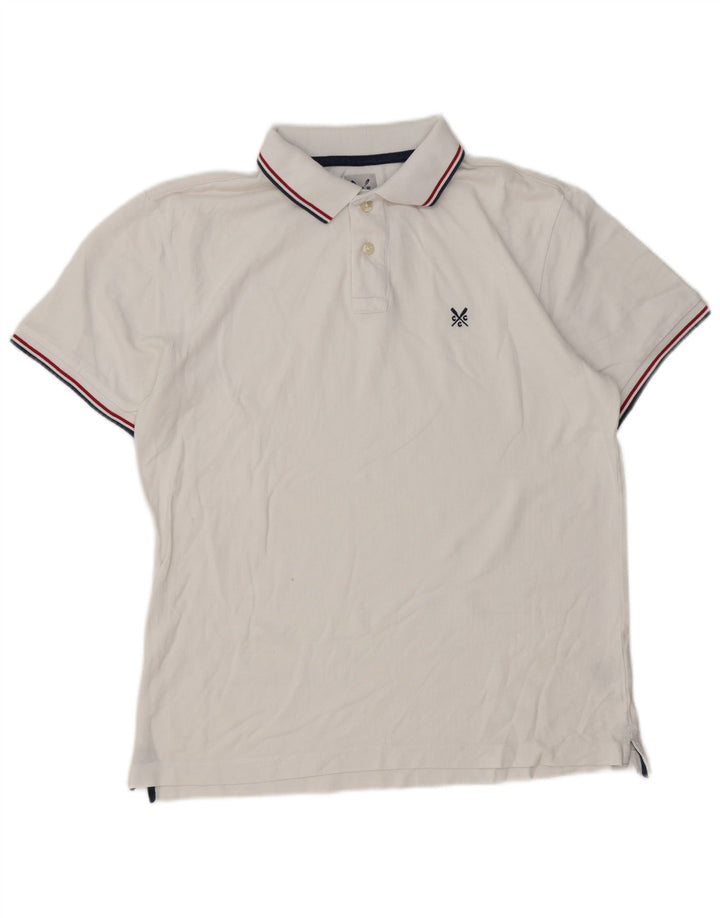 Crew Clothing Polo para hombre Algodón blanco mediano