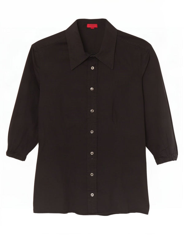 Hugo Boss Blusa de manga corta para mujer EU 36 Small Black
