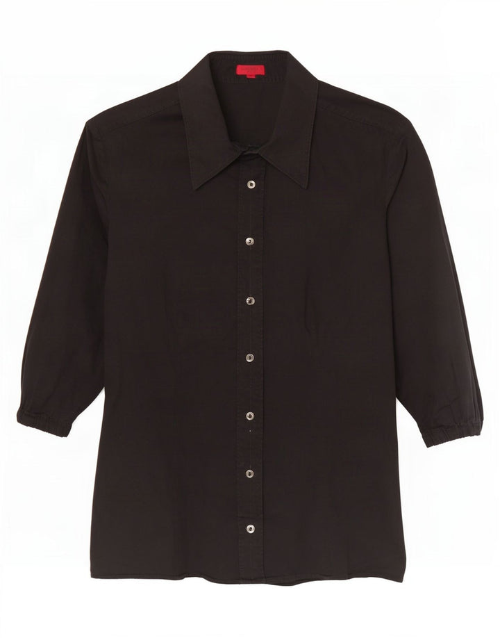 Hugo Boss Blusa de manga corta para mujer EU 36 Small Black