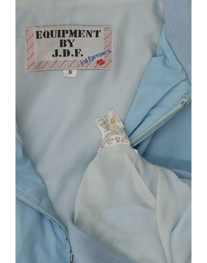 Vintage hombres chaqueta bomber militar Reino Unido 36 pequeño poliéster azul