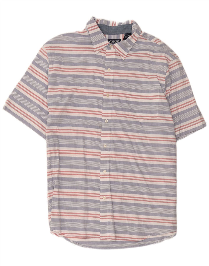 Chaps Camisa de manga corta para hombre 2XL Algodón a rayas multicolor