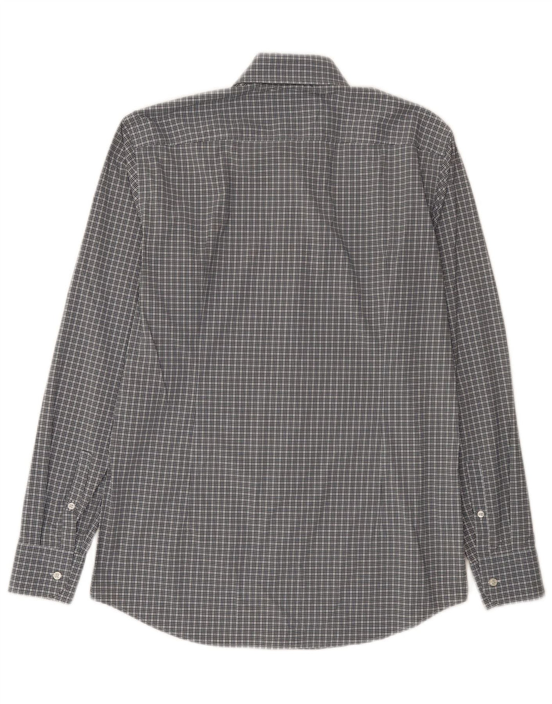 Camisa Hugo Boss Hombre Slim Fit Talla 40 15 3/4 Poliamida Azul Mediana A Cuadros