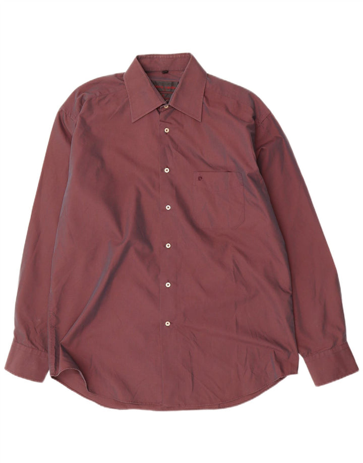 Pierre Cardin Camisa Hombre Talla 39/40 Mediano Borgoña Algodón