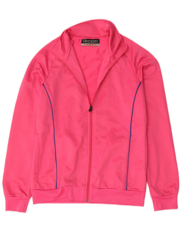 Kappa Mujer Chándal Top Chaqueta UK 46 Grande Rosa Poliéster