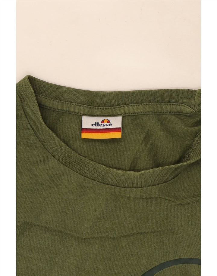 Ellesse Hombre Camiseta Gráfica Top Verde Medio