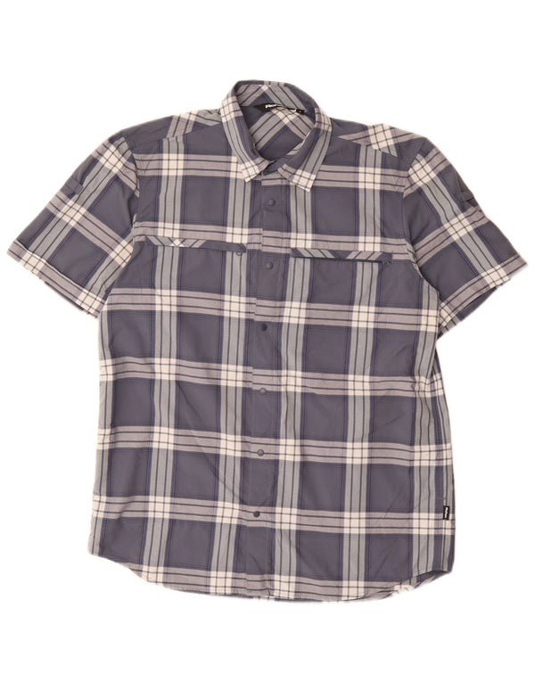 Rohan Camisa De Manga Corta De Poliamida A Cuadros Azul Pequeño Hombre