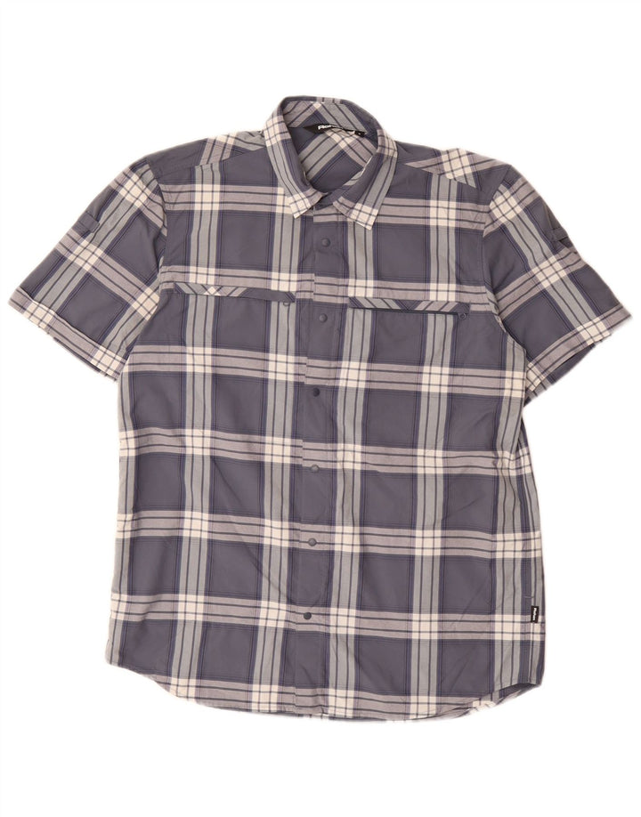 Rohan Camisa De Manga Corta De Poliamida A Cuadros Azul Pequeño Hombre