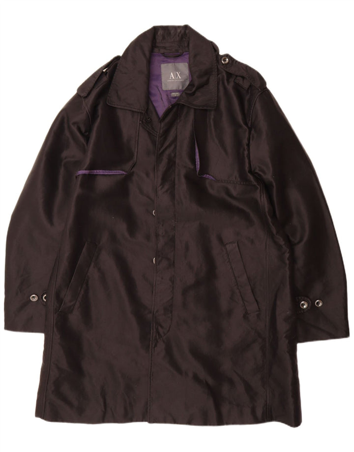 Armani Exchange Gabardina para hombre UK 42 XL Algodón negro