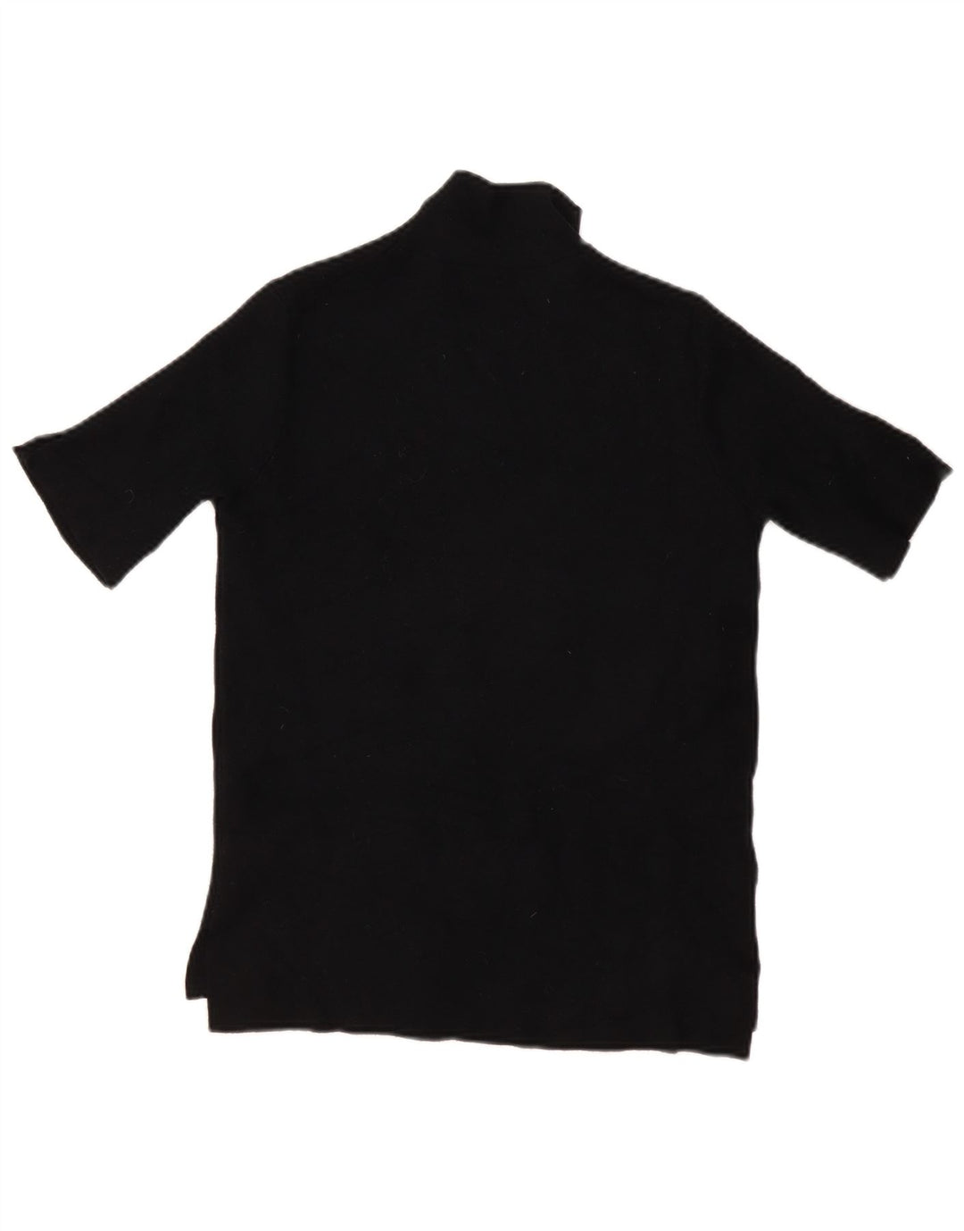 Zara Mujer Top De Punto De Manga Corta UK 42 Medium Viscosa Negra