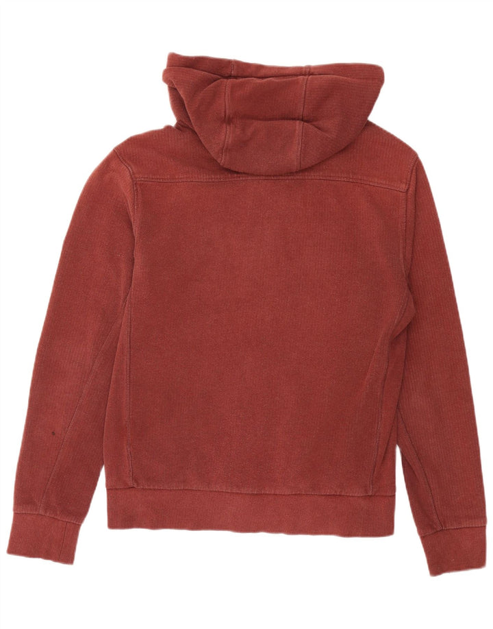 Timberland Suéter con capucha y cremallera de corte regular para hombre, color burdeos mediano