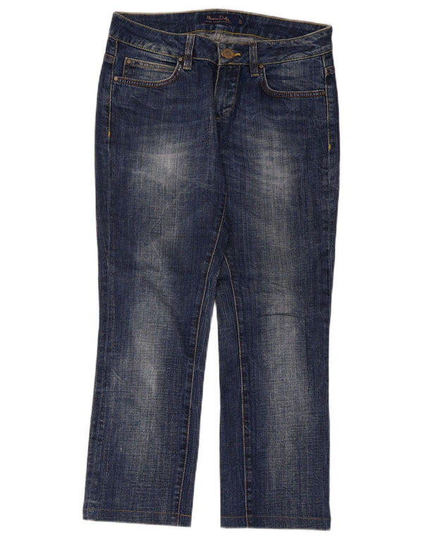 Vaqueros Cropped Mujer Massimo Dutti W27 L25 Algodón Azul