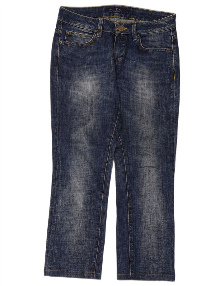 Vaqueros Cropped Mujer Massimo Dutti W27 L25 Algodón Azul