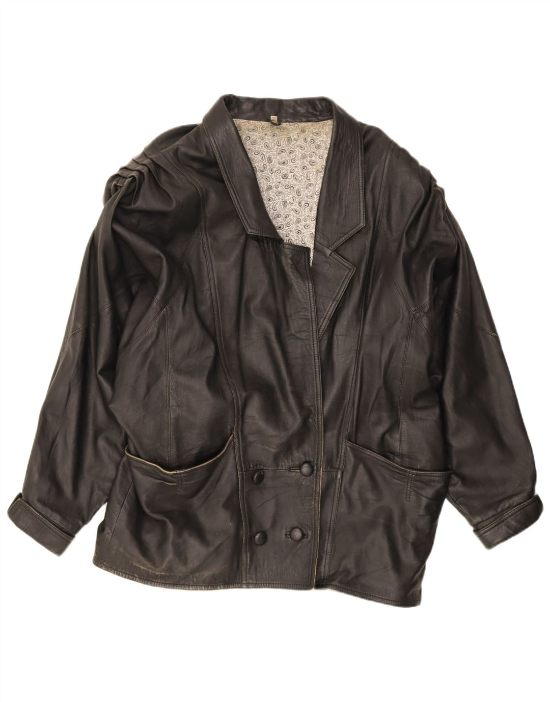Vintage hombres doble pecho chaqueta de gran tamaño EU 42 grande negro