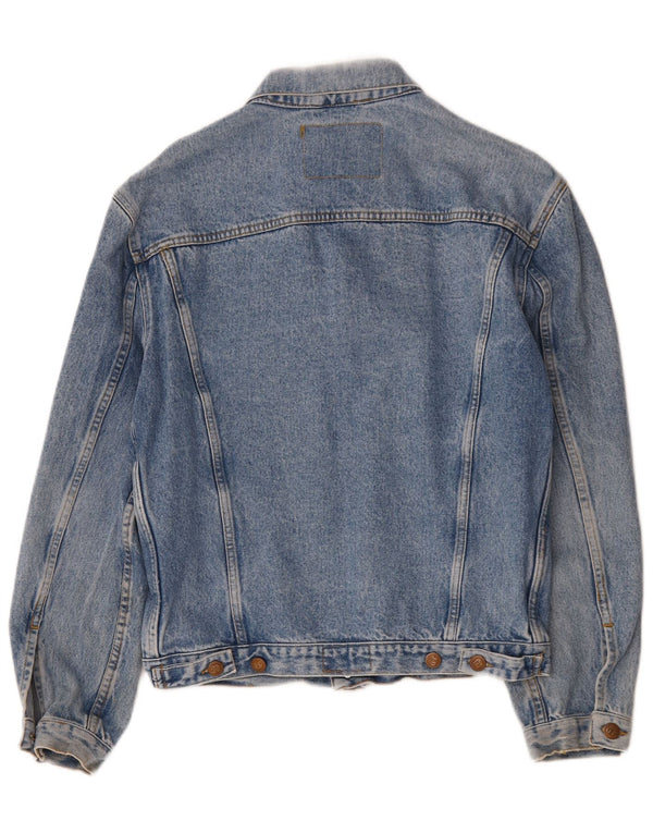 Vintage hombres chaqueta de mezclilla Reino Unido 38 algodón azul medio