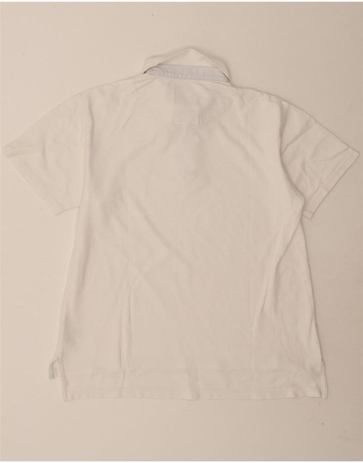 Slam Polo para hombre de algodón blanco grande