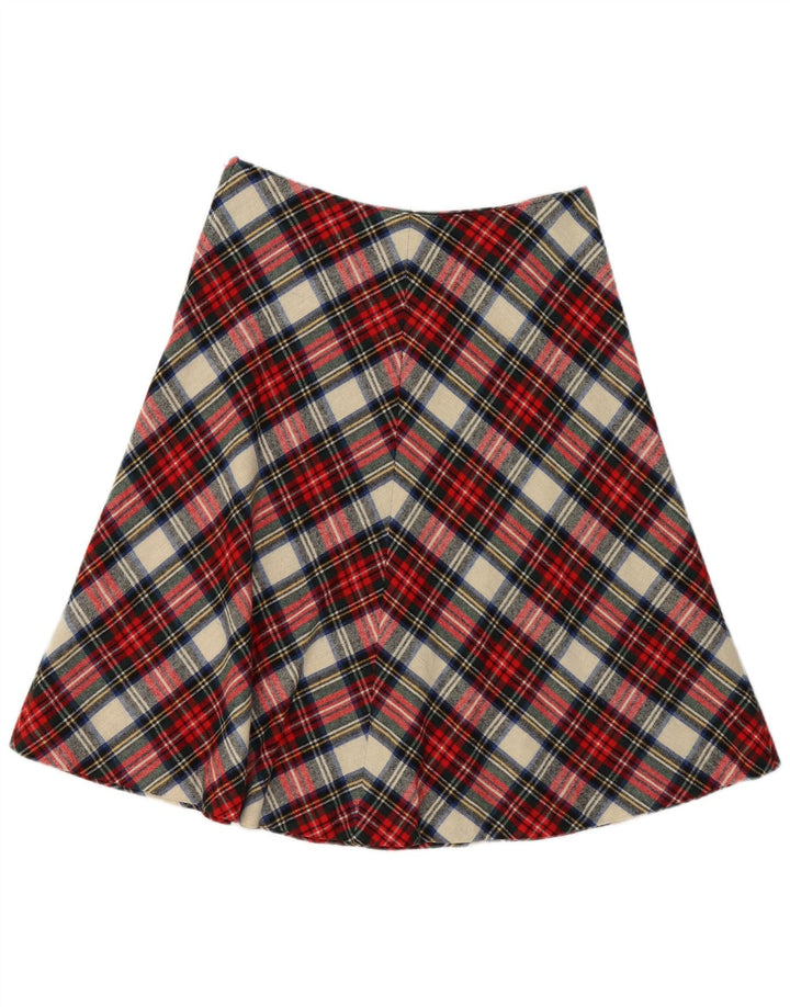 Vintage mujer A-Line falda W32 grande cuadros multicolores