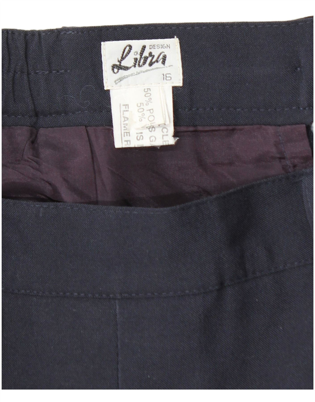LIBRA Falda plisada de cintura alta para mujer UK 46 Large W32 Azul marino