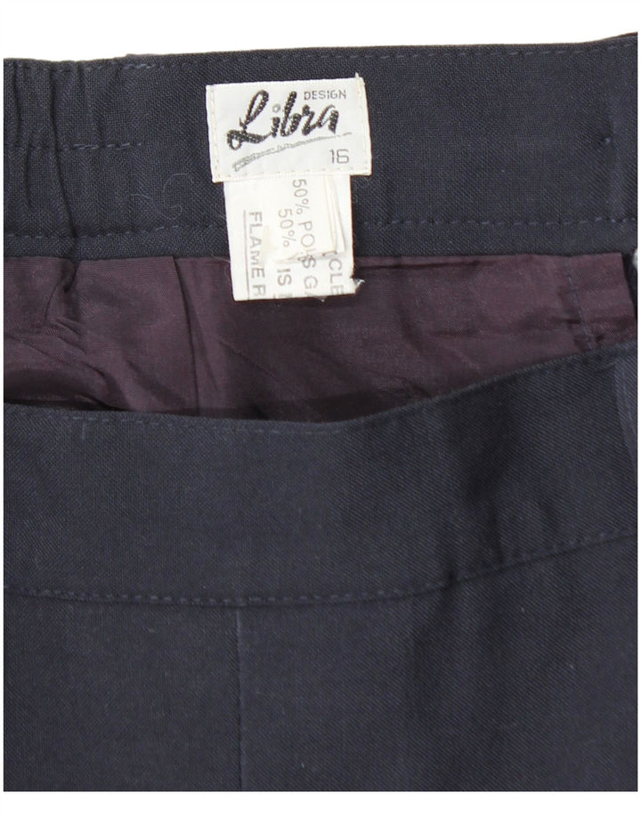 LIBRA Falda plisada de cintura alta para mujer UK 46 Large W32 Azul marino