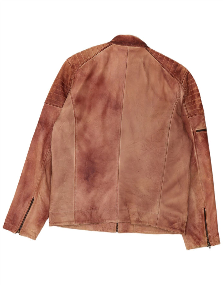 Blend Chaqueta de cuero para hombre UK 42 XL Cuero marrón