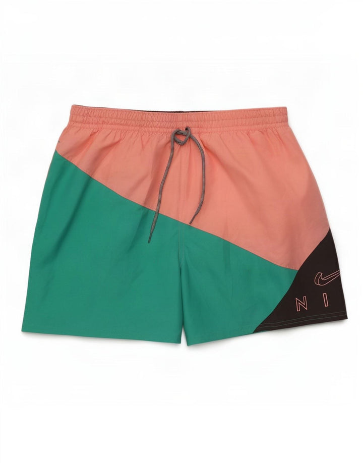 Nike Bañador con estampado gráfico, tamaño mediano, multicolor, color block