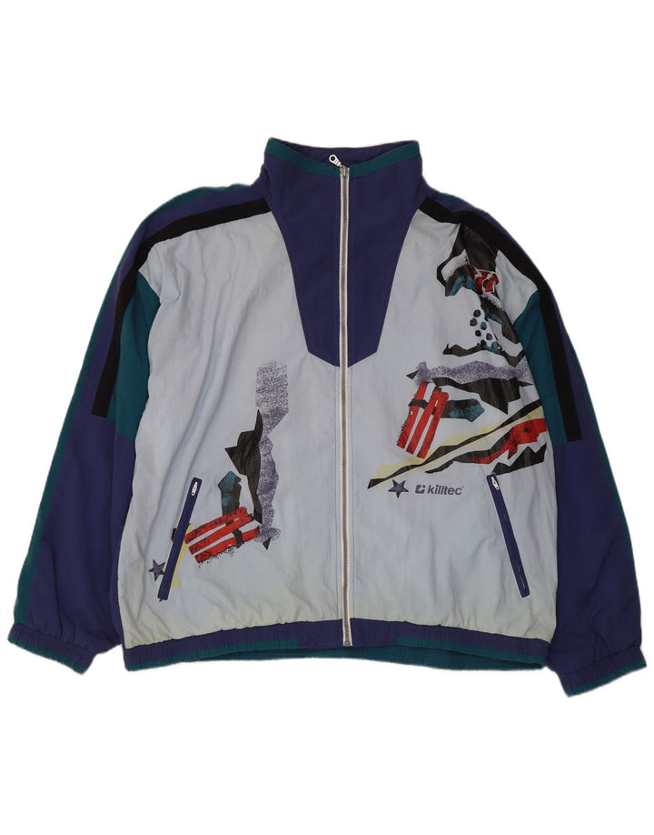 Killtec Hombre Gráfico Chándal Completo Grande Azul Colorblock Poliamida