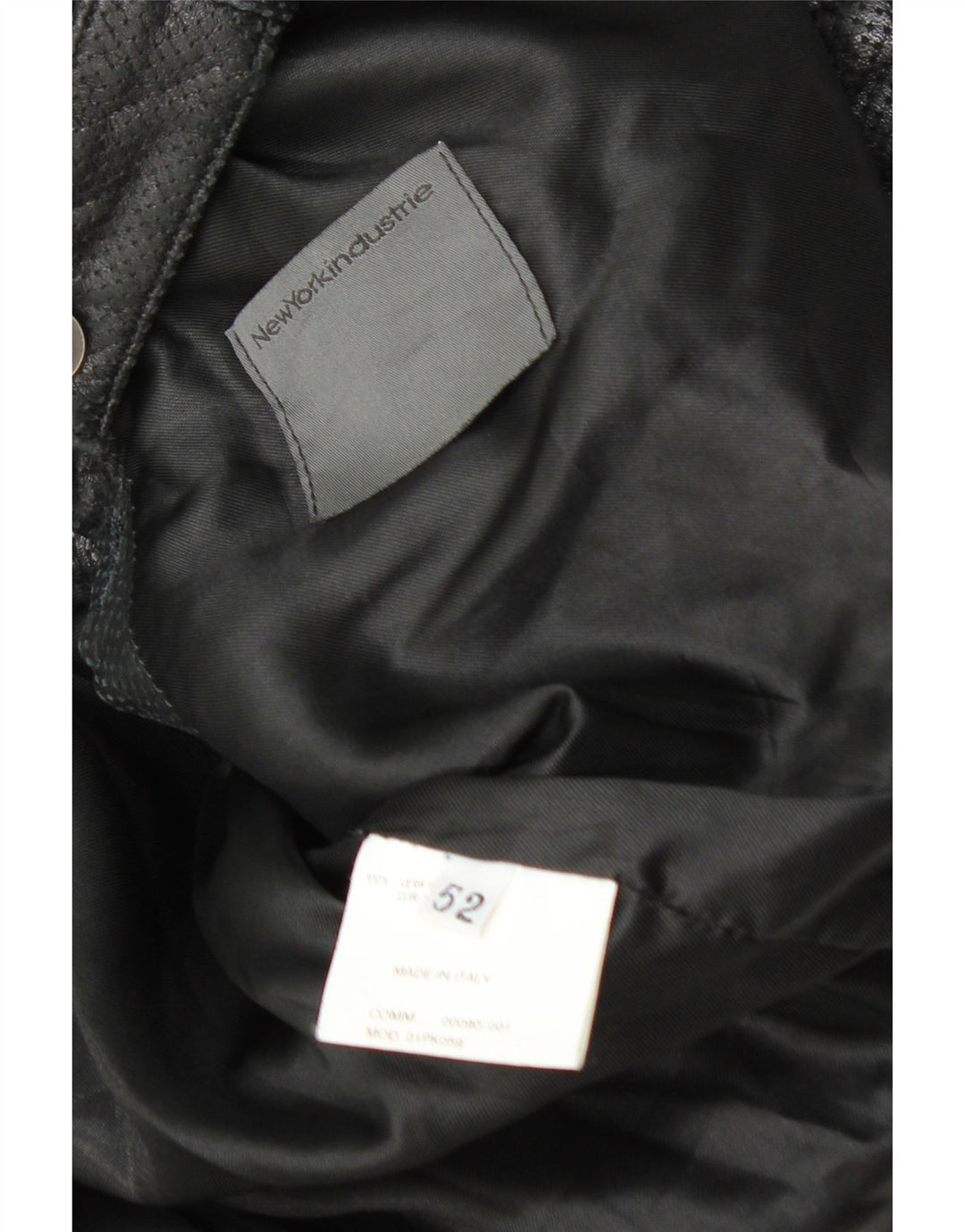 Chaqueta de cuero vintage para hombre IT 52 XL cuero negro