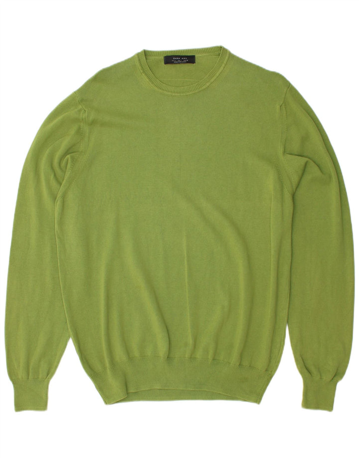 ZARA Hombre Jersey De Cuello Redondo Jersey Grande Verde