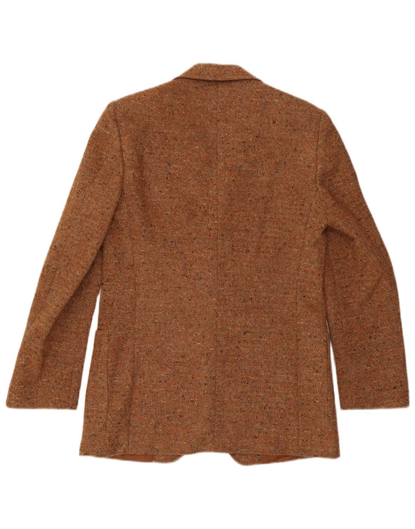 Vintage hombres 2 botones Blazer chaqueta IT 50 grande marrón moteado