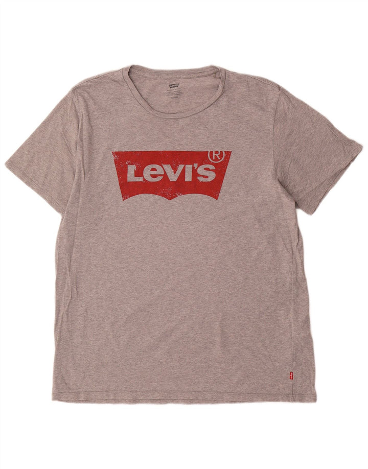 Levi's Hombre Camiseta Gráfica Top XL Algodón Gris