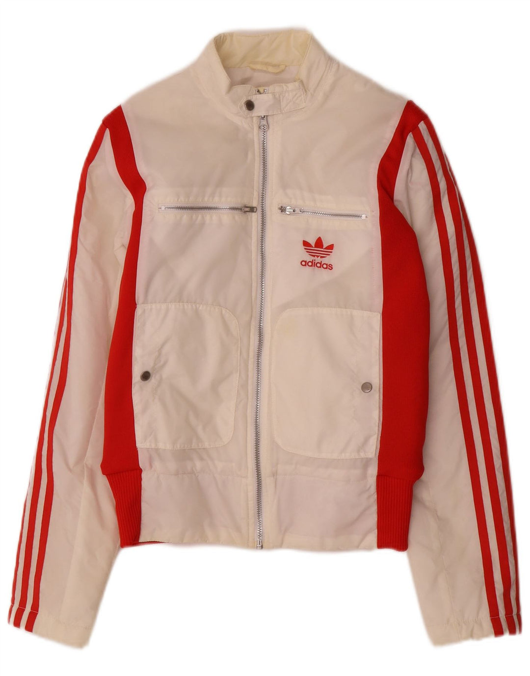 Adidas Chaqueta Bomber para Mujer UK 8 Small Blanco Colorblock Poliéster