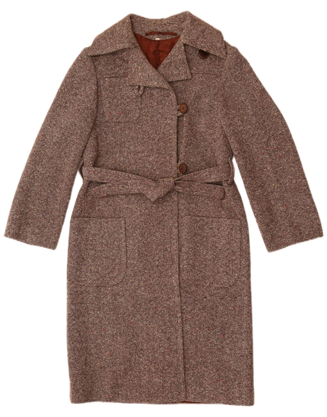 Abrigo vintage para mujer IT 42 Marrón medio moteado