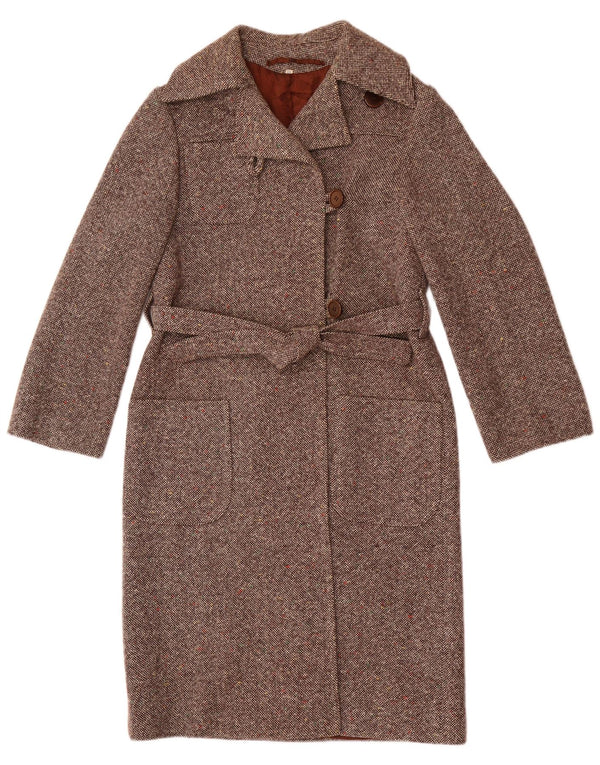 Abrigo vintage para mujer IT 42 Marrón medio moteado